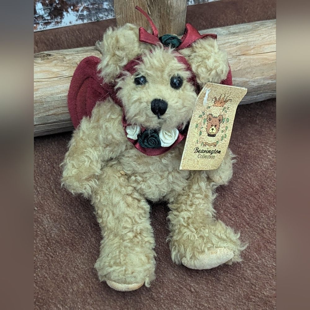 Vintage The Bearington Collection Gabrielle Plush Teddy Bear W Red Velvet Wings